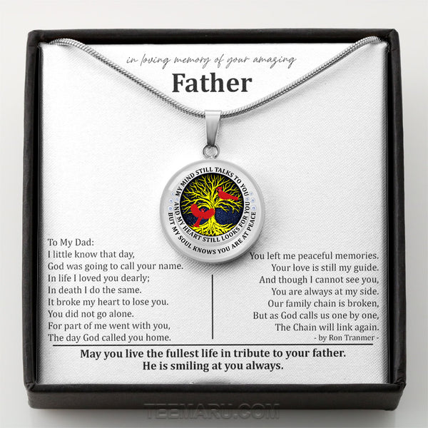 Loss of Father Cardinal My Mind Still Talks To You Memorial Necklace MCLVBC0003