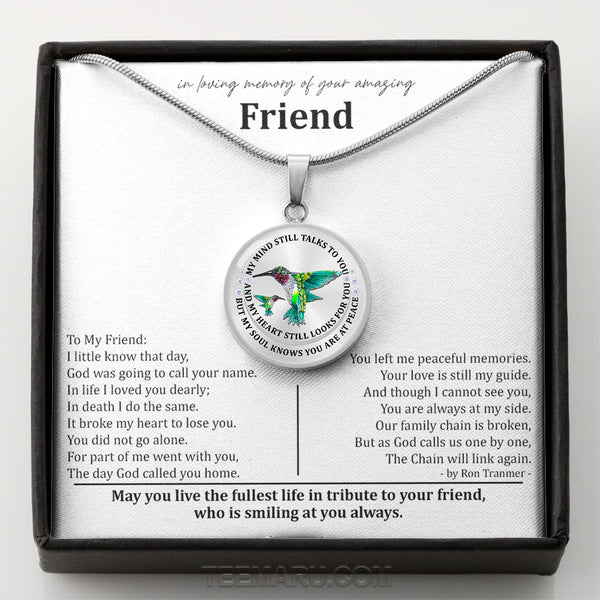 Loss of Friend Hummingbird Memorial Necklace MCLVBC0002