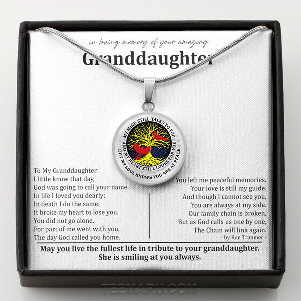 Loss of Granddaughter Cardinal My Mind Still Talks To You Memorial Necklace MCLVBC0003