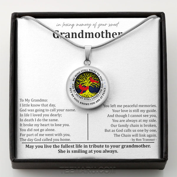 Loss of Grandmother Cardinal My Mind Still Talks To You Memorial Necklace MCLVBC0003