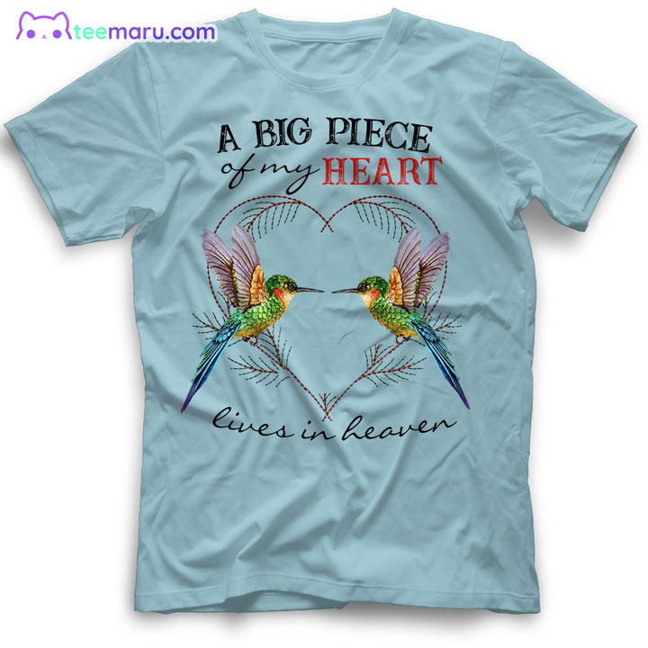 MEBS001 A Big Piece Of My Heart Hummingbird Memorial T-Shirt