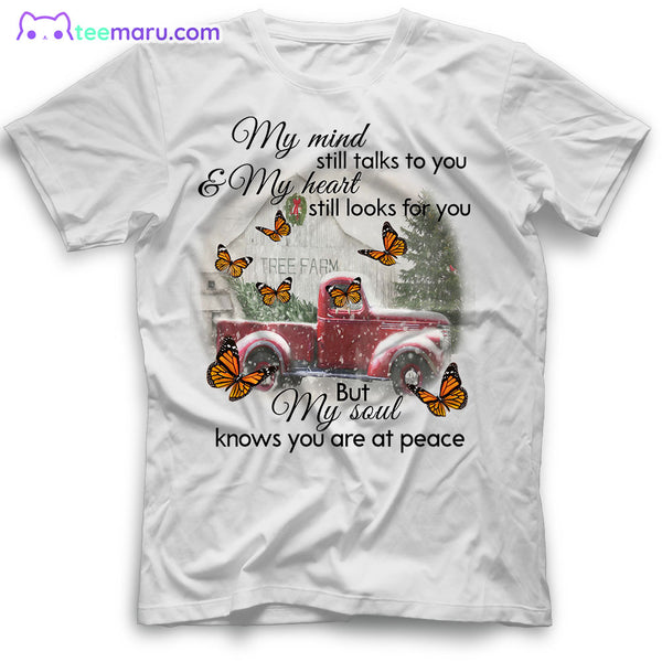 MEBS006 My Mind Still Talks To You Orange Butterfly Memorial T-Shirt