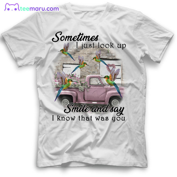 MEBS007 Sometimes I Just Look Up Hummingbird Memorial T-Shirt