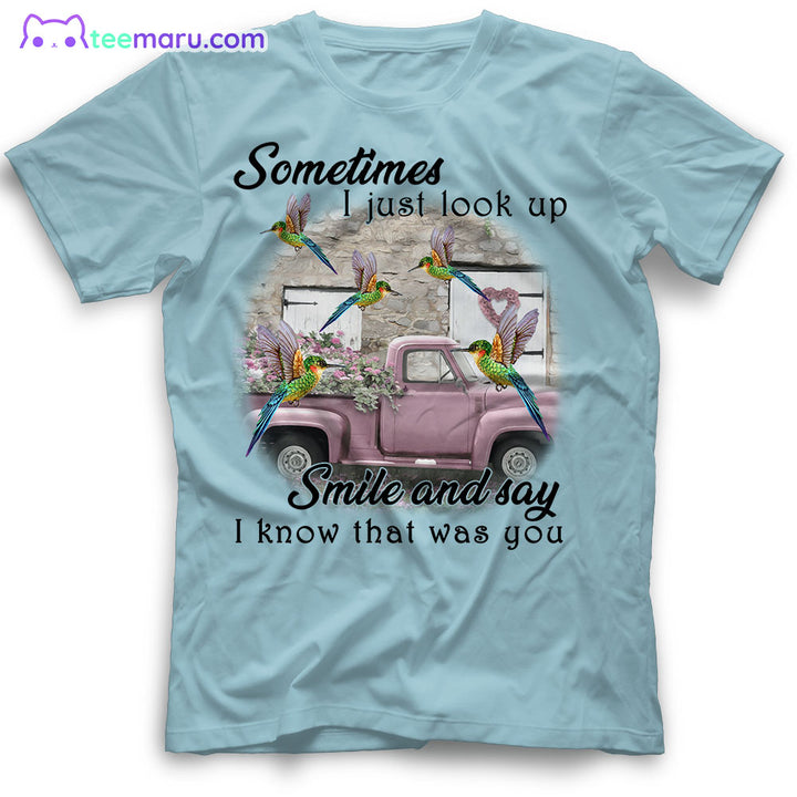 MEBS007 Sometimes I Just Look Up Hummingbird Memorial T-Shirt