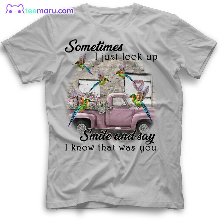 MEBS007 Sometimes I Just Look Up Hummingbird Memorial T-Shirt