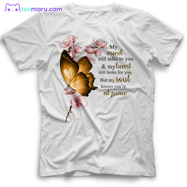 MEBS026 My Mind Still Talks To You Butterfly Memorial T-Shirt