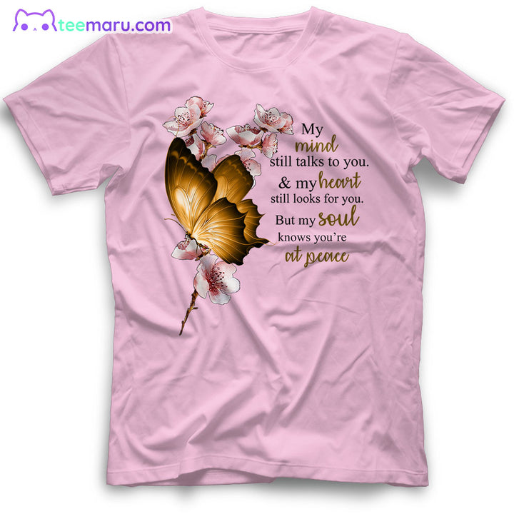 MEBS026 My Mind Still Talks To You Butterfly Memorial T-Shirt