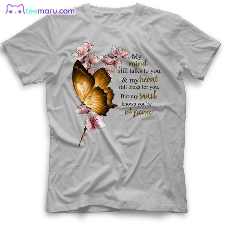 MEBS026 My Mind Still Talks To You Butterfly Memorial T-Shirt