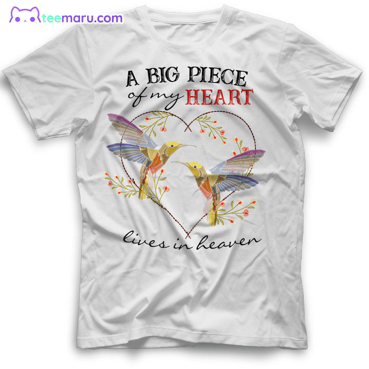 MEBS054 A Big Piece Of My Heart Hummingbird Memorial T-Shirt