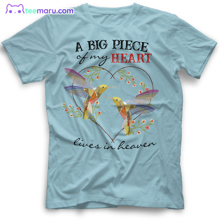 MEBS054 A Big Piece Of My Heart Hummingbird Memorial T-Shirt