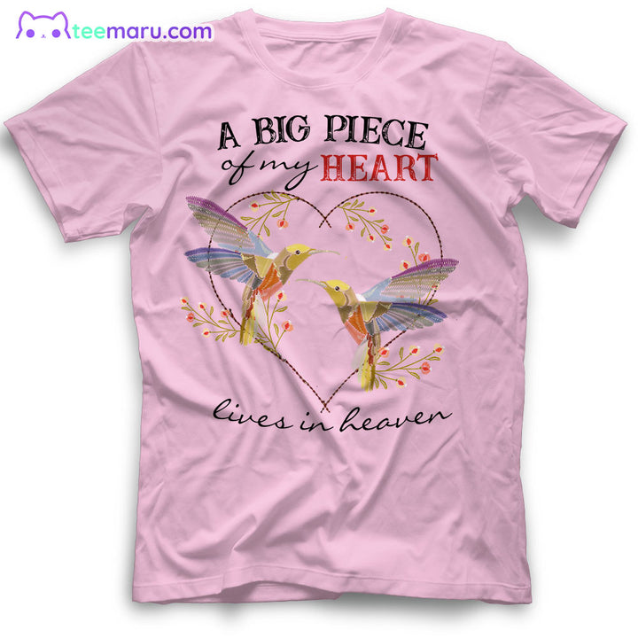 MEBS054 A Big Piece Of My Heart Hummingbird Memorial T-Shirt