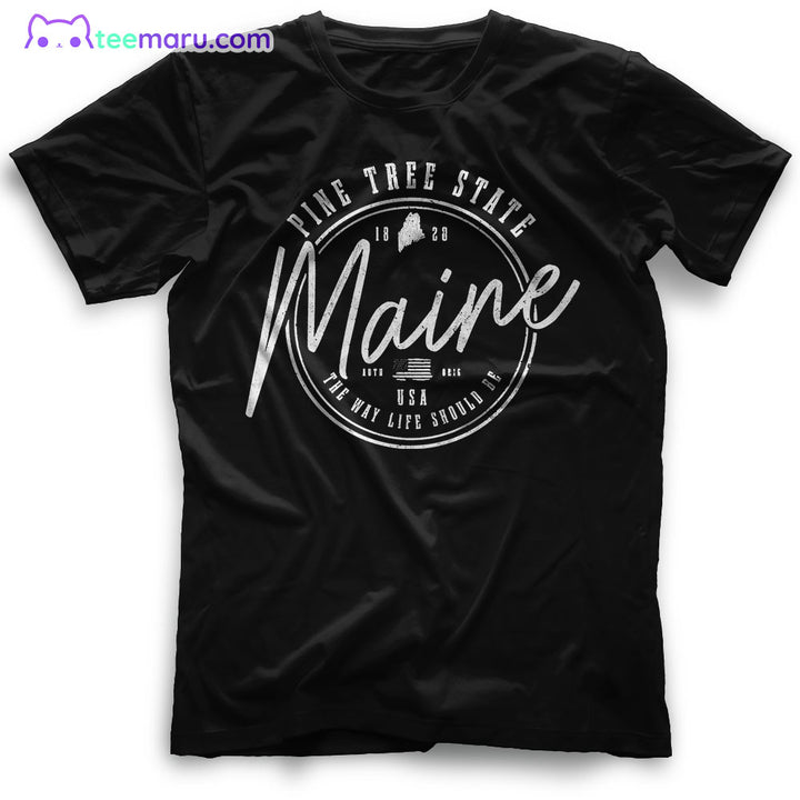 Maine Pine Tree State Est 1820 Maine T-Shirt