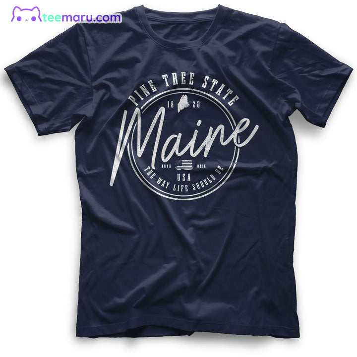 Maine Pine Tree State Est 1820 Maine T-Shirt