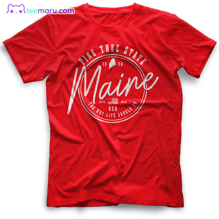 Maine Pine Tree State Est 1820 Maine T-Shirt