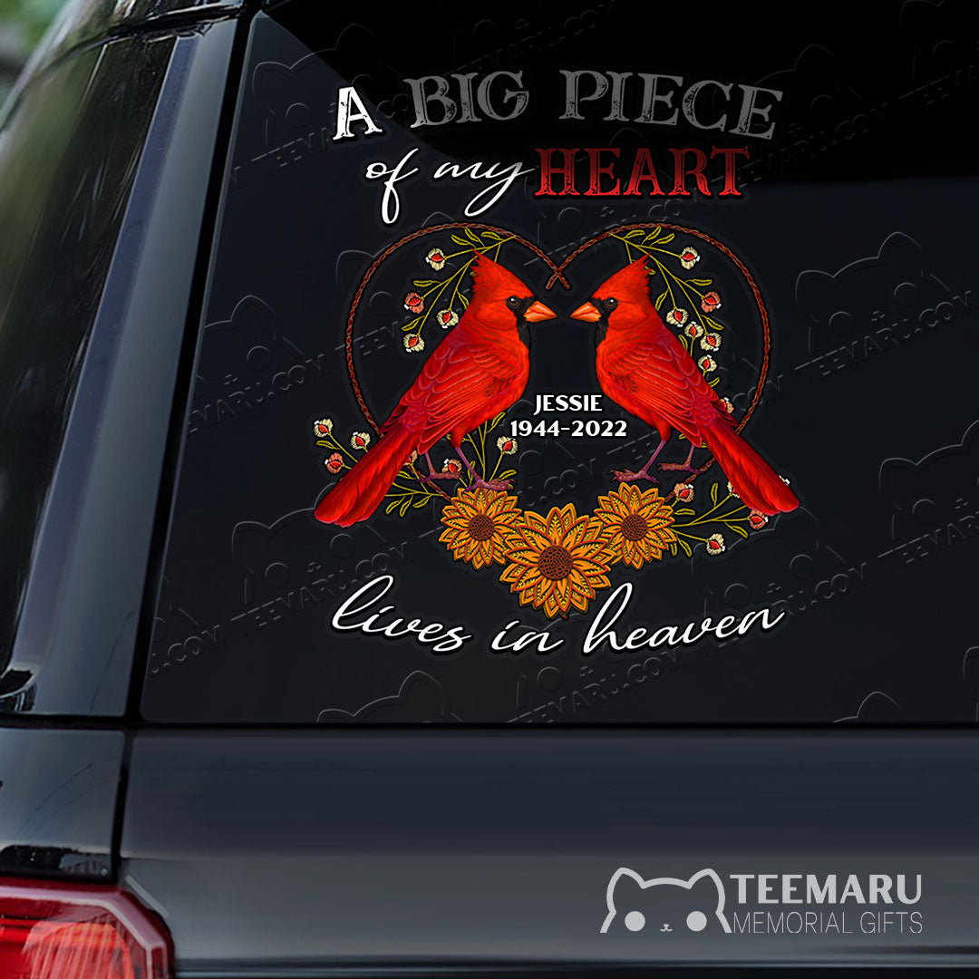 MMDC0082 - Personalized Sunflower Cardinal Memorial Car Decal - Piece ...