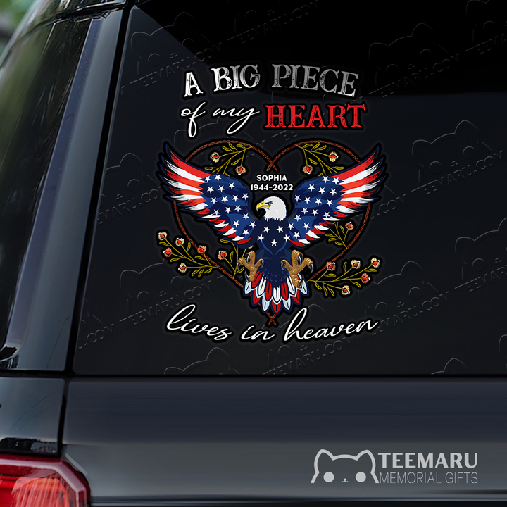 Personalized Eagle Memorial Car Decal - Piece Of Heart Heaven