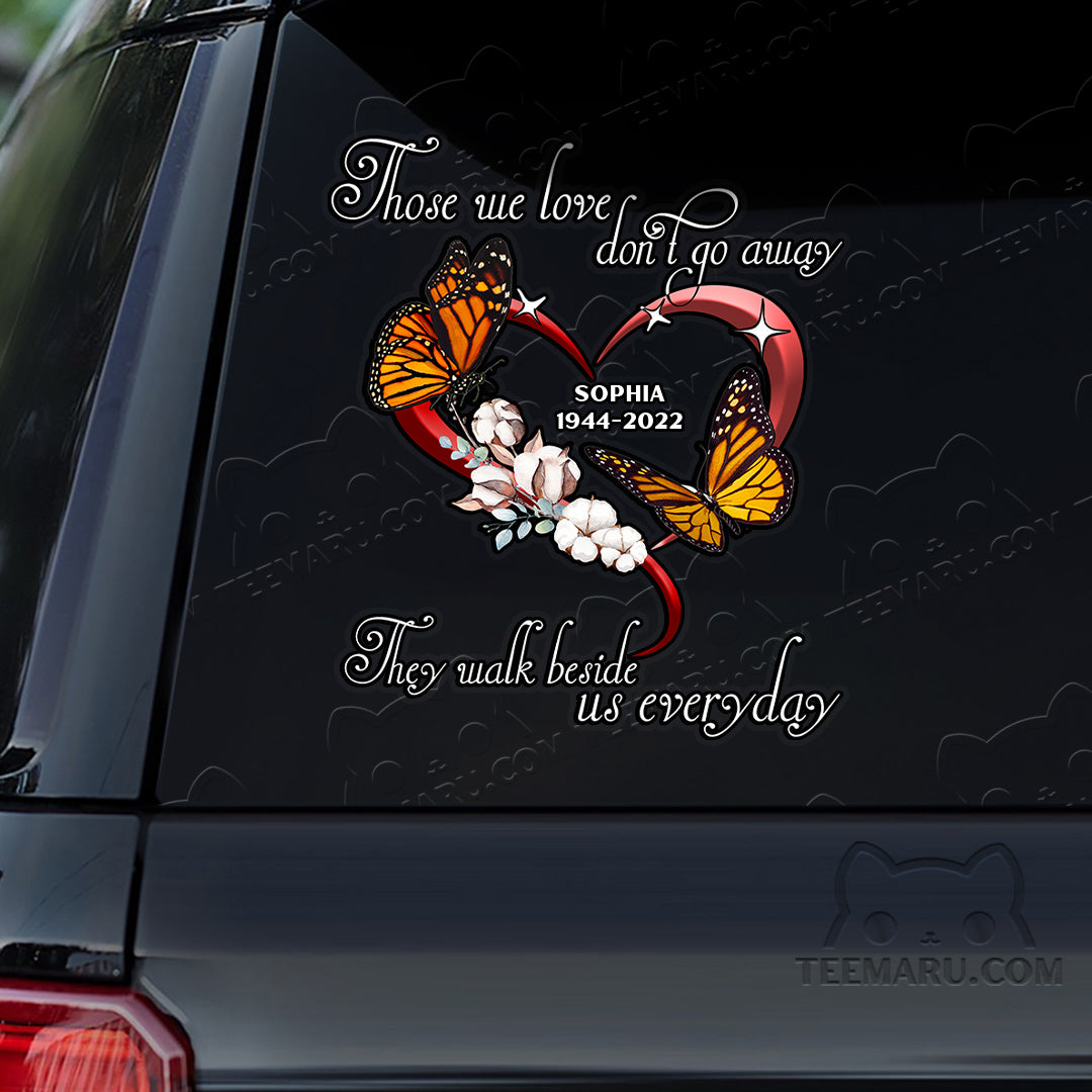 MMDC0270 - Personalized Orange Butterfly Memorial Car Decal - Love Doe ...