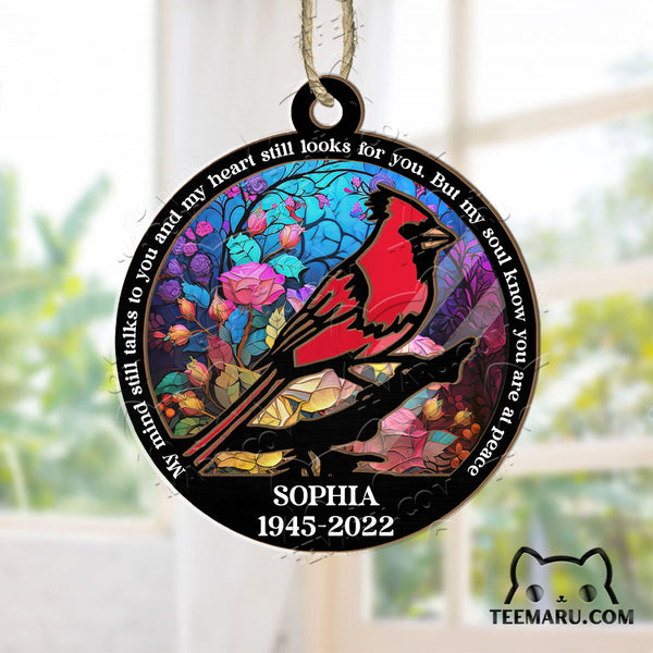 MMSO00202 - Personalized Cardinal Memorial Suncatcher Ornament - My Mind Still Talks To You