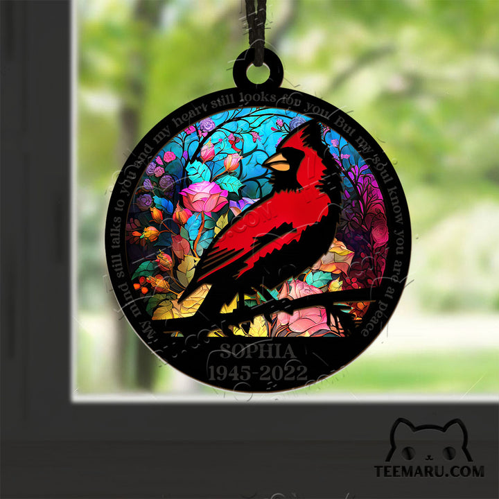 MMSO00201 - Personalized Cardinal Memorial Suncatcher Ornament - My Mind Still Talks To You