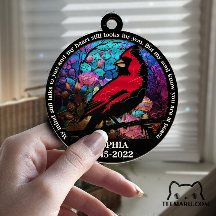 MMSO00201 - Personalized Cardinal Memorial Suncatcher Ornament - My Mind Still Talks To You