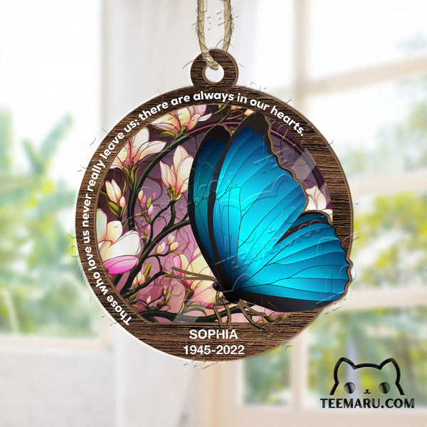 MMSO00301 - Personalized Blue Butterfly Memorial Suncatcher Ornament - Those We Love