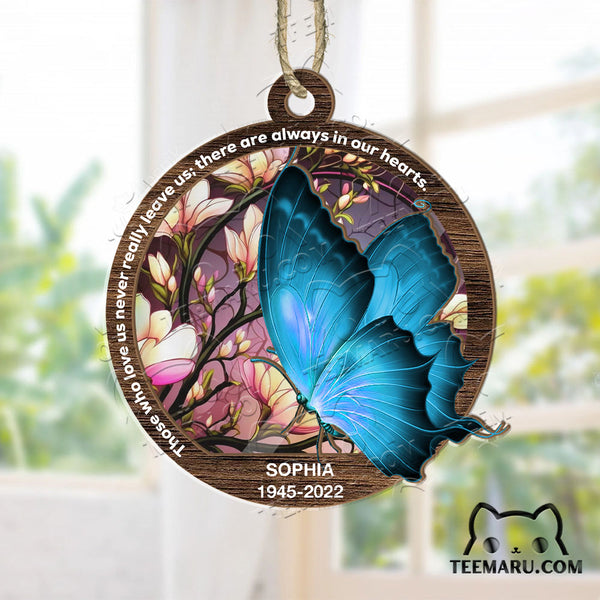 MMSO00302 - Personalized Blue Butterfly Memorial Suncatcher Ornament - Those We Love