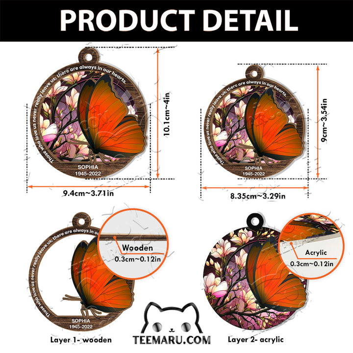 MMSO00309 - Personalized Orange Butterfly Memorial Suncatcher Ornament - Those We Love