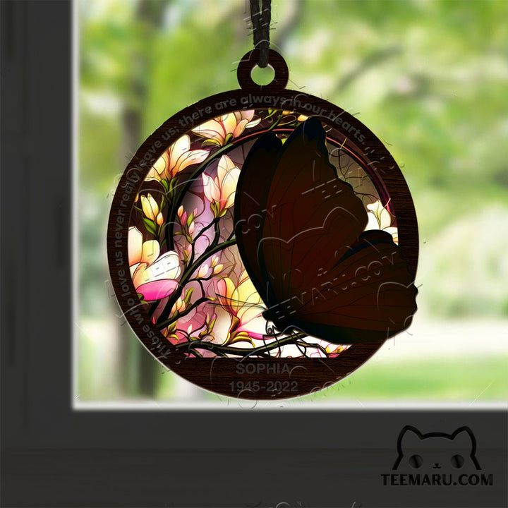 MMSO00309 - Personalized Orange Butterfly Memorial Suncatcher Ornament - Those We Love