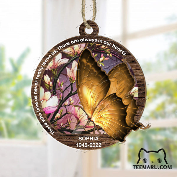 MMSO00310 - Personalized Orange Butterfly Memorial Suncatcher Ornament - Those We Love