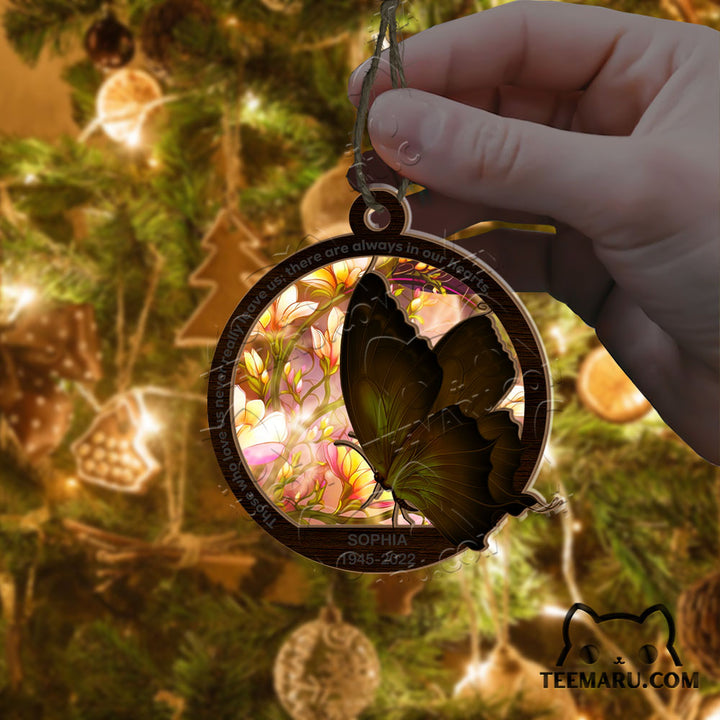 MMSO00310 - Personalized Orange Butterfly Memorial Suncatcher Ornament - Those We Love