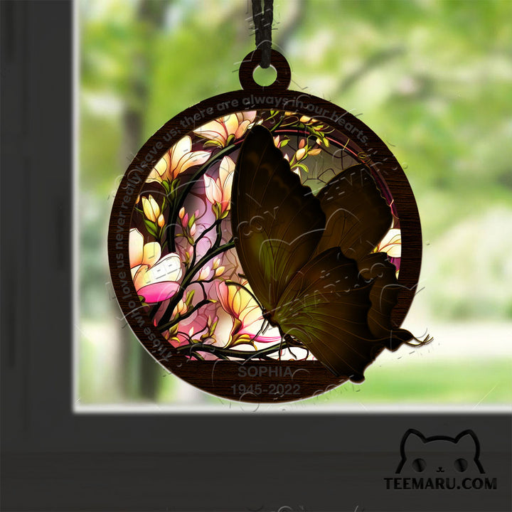 MMSO00310 - Personalized Orange Butterfly Memorial Suncatcher Ornament - Those We Love