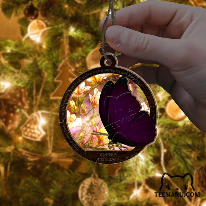 MMSO00311 - Personalized Pink Butterfly Memorial Suncatcher Ornament - Those We Love