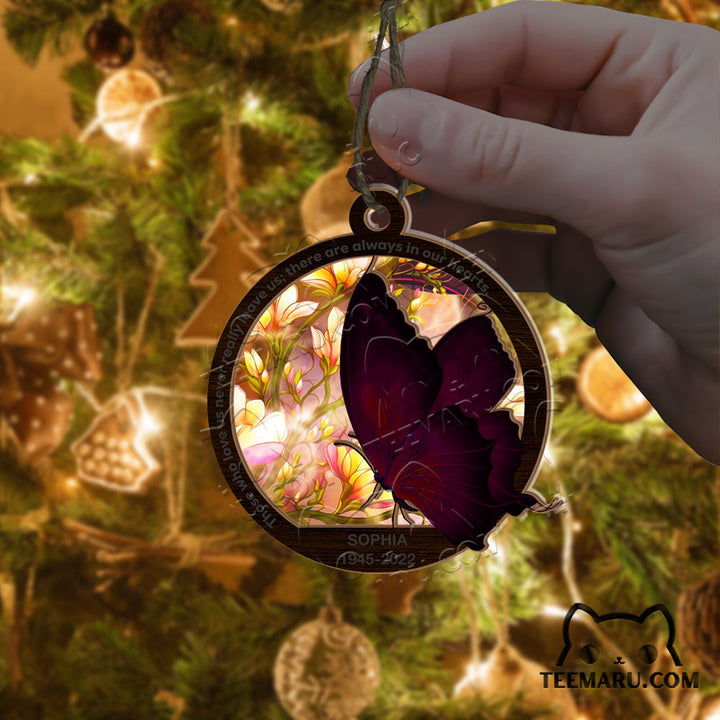 MMSO00312 - Personalized Pink Butterfly Memorial Suncatcher Ornament - Those We Love