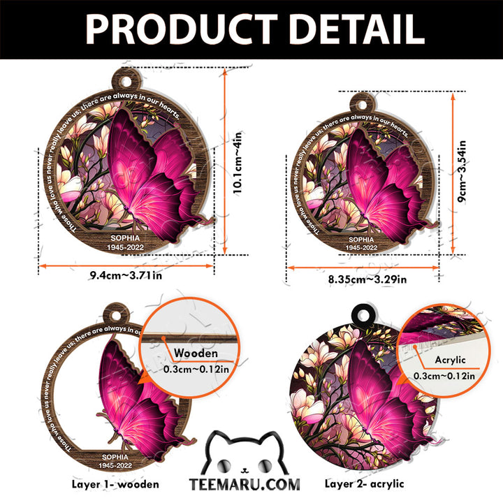 MMSO00312 - Personalized Pink Butterfly Memorial Suncatcher Ornament - Those We Love