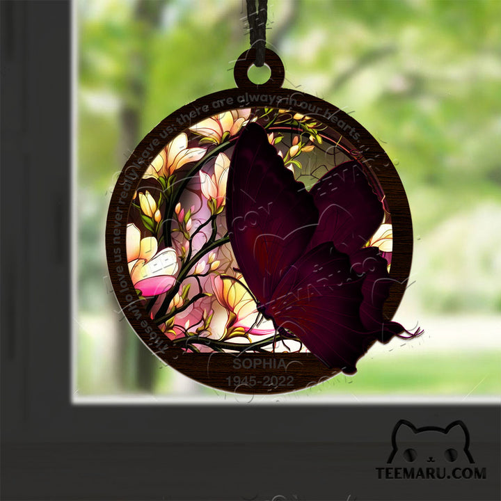 MMSO00312 - Personalized Pink Butterfly Memorial Suncatcher Ornament - Those We Love