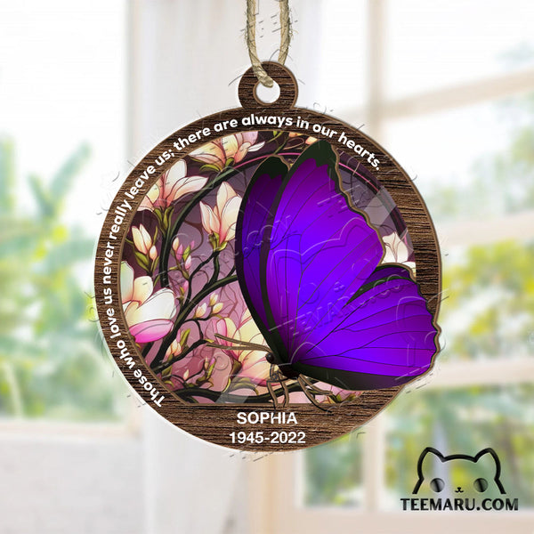 MMSO00313 - Personalized Purple Butterfly Memorial Suncatcher Ornament - Those We Love