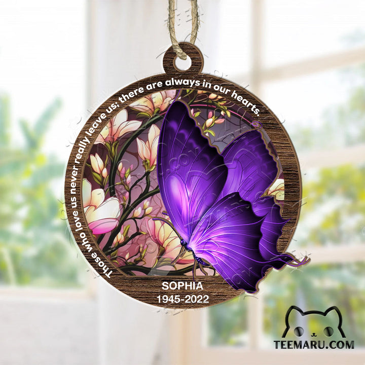 MMSO00314 - Personalized Purple Butterfly Memorial Suncatcher Ornament - Those We Love