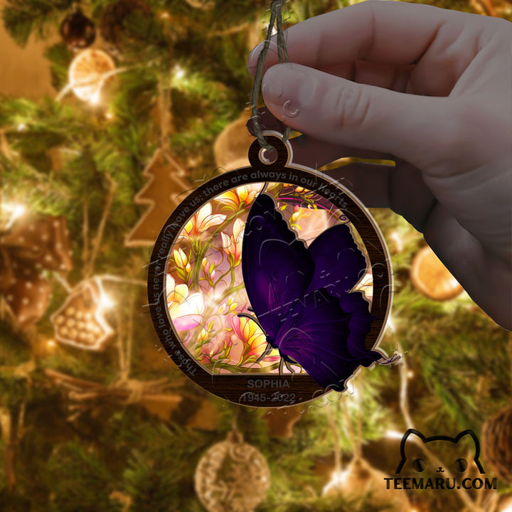 MMSO00314 - Personalized Purple Butterfly Memorial Suncatcher Ornament - Those We Love