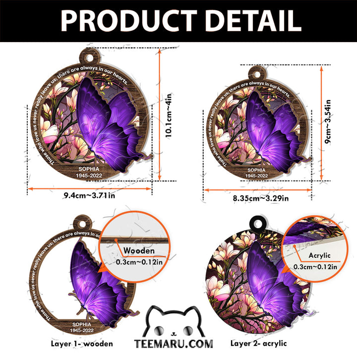 MMSO00314 - Personalized Purple Butterfly Memorial Suncatcher Ornament - Those We Love