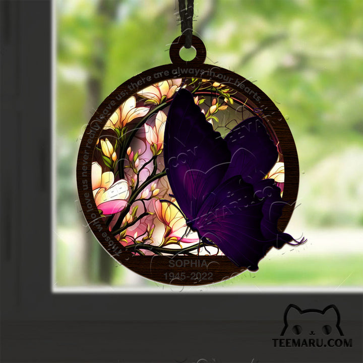 MMSO00314 - Personalized Purple Butterfly Memorial Suncatcher Ornament - Those We Love