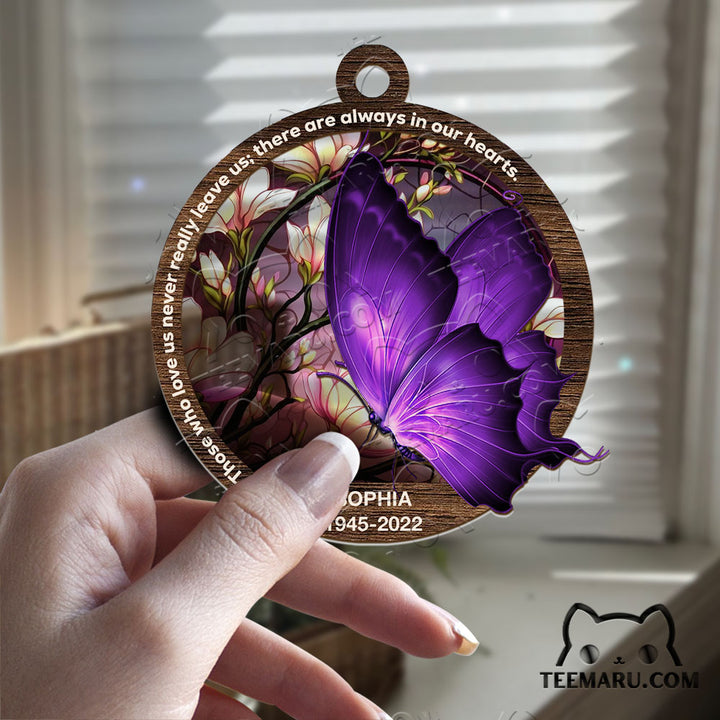 MMSO00314 - Personalized Purple Butterfly Memorial Suncatcher Ornament - Those We Love