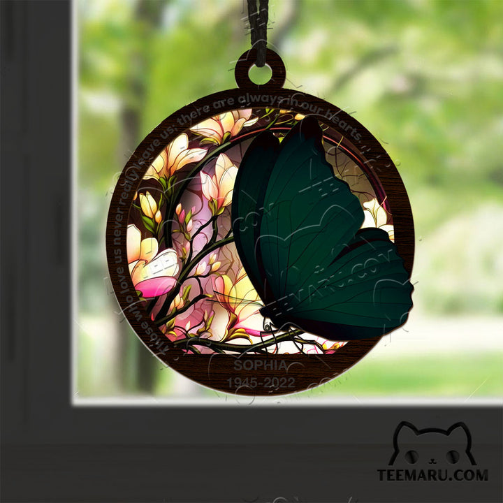 MMSO00315 - Personalized Turquoise Butterfly Memorial Suncatcher Ornament - Those We Love