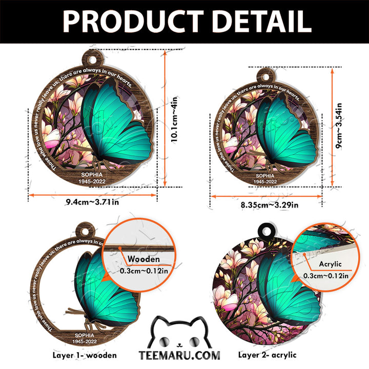 MMSO00315 - Personalized Turquoise Butterfly Memorial Suncatcher Ornament - Those We Love