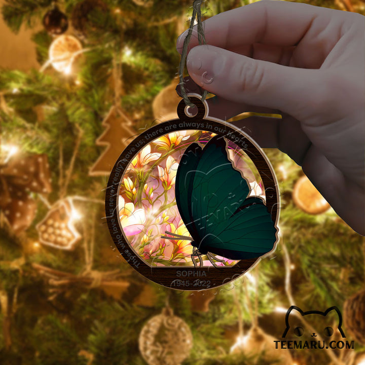 MMSO00315 - Personalized Turquoise Butterfly Memorial Suncatcher Ornament - Those We Love