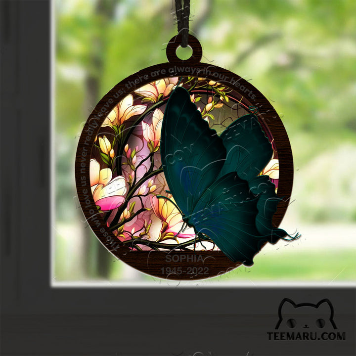 MMSO00316 - Personalized Turquoise Butterfly Memorial Suncatcher Ornament - Those We Love