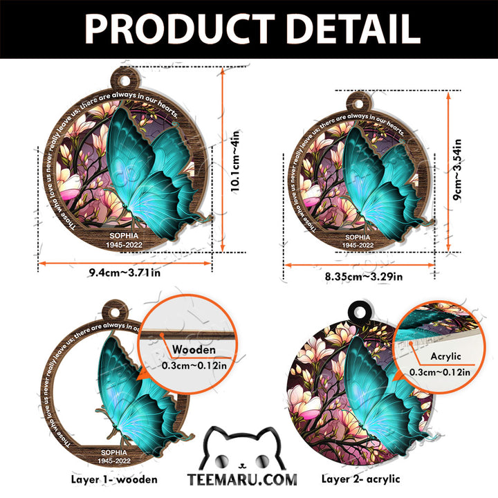 MMSO00316 - Personalized Turquoise Butterfly Memorial Suncatcher Ornament - Those We Love