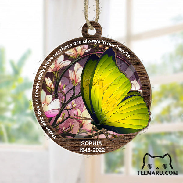 MMSO00317 - Personalized Yellow Butterfly Memorial Suncatcher Ornament - Those We Love