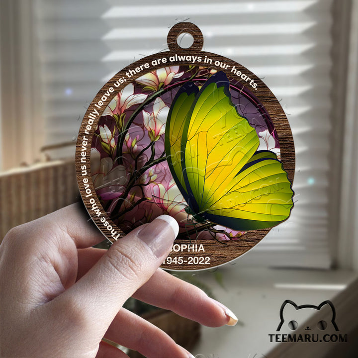 MMSO00317 - Personalized Yellow Butterfly Memorial Suncatcher Ornament - Those We Love
