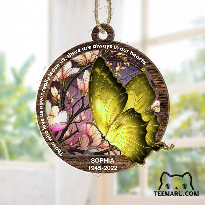 MMSO00318 - Personalized Yellow Butterfly Memorial Suncatcher Ornament - Those We Love