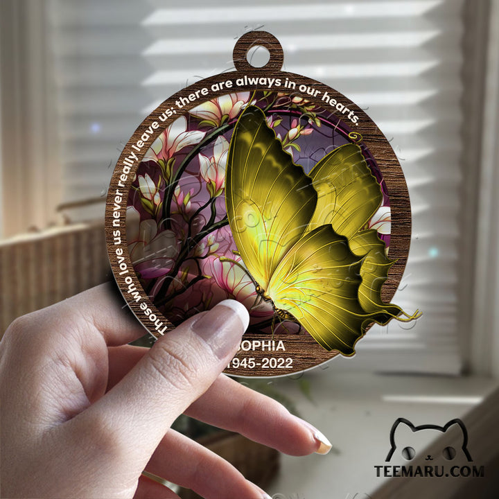 MMSO00318 - Personalized Yellow Butterfly Memorial Suncatcher Ornament - Those We Love